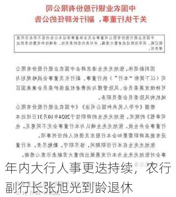 农业银行张旭光辞任执行董事，转型变革中的领导交接时刻